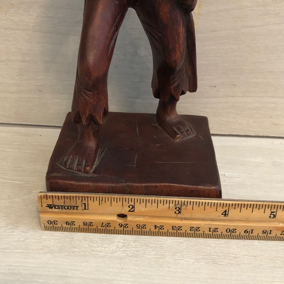 Vintage 9 1/2" Hand Carved Wood Folk Art Caribbean Pirate with Sword - Picture 7 of 7